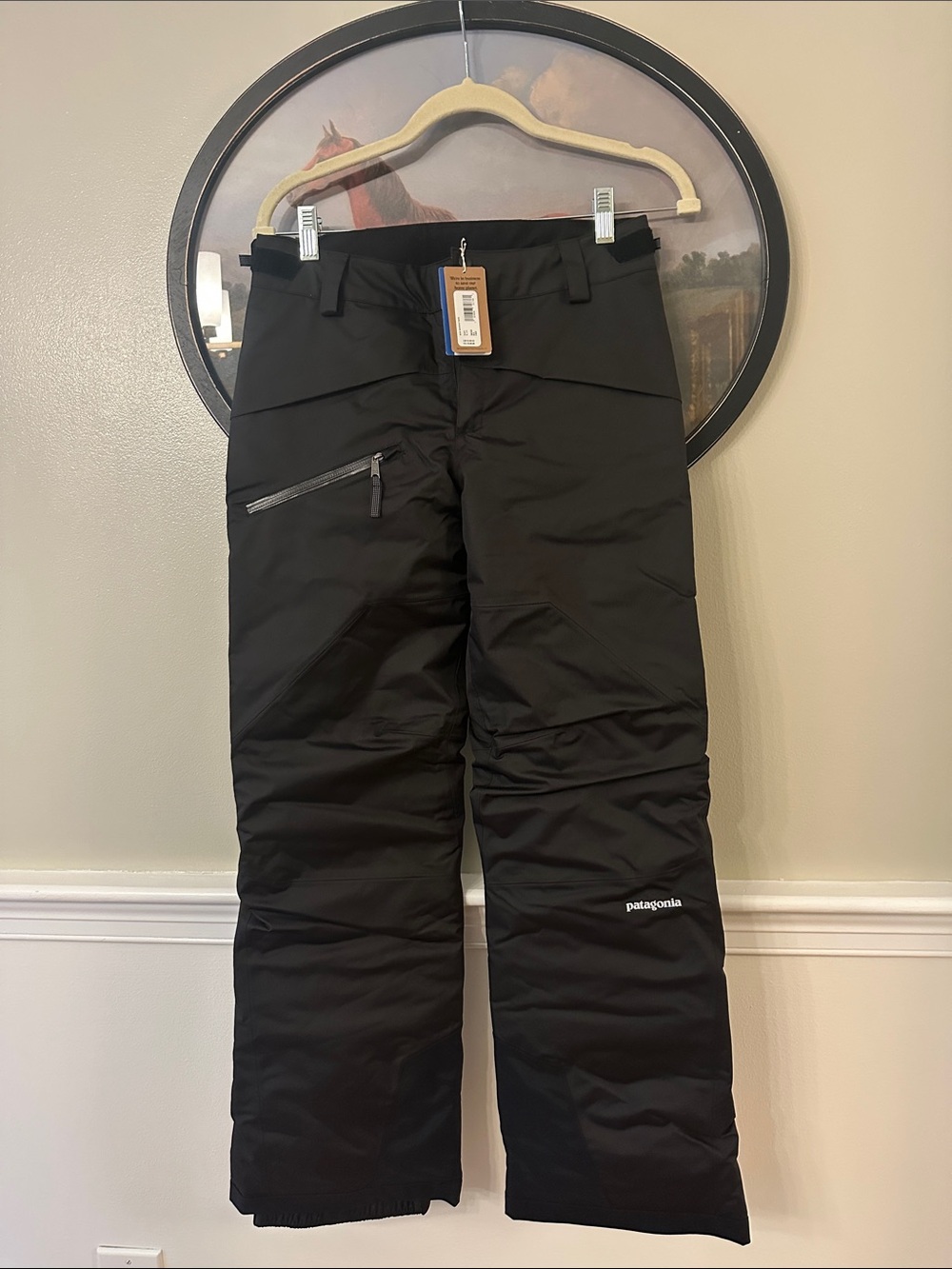 Patagonia Kids Black Snow Pants with Zipper Pocket